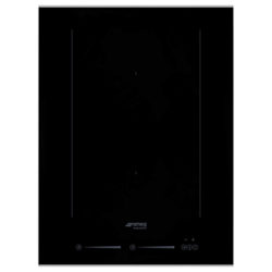 Smeg SIM631WLDX Dolce Stil Novo Induction Hob, Black/Stainless Steel